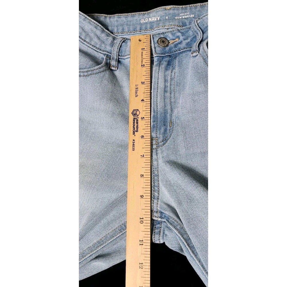 Old Navy High Rise Wow Wide Leg Jeans Womens 6 Light Wash Baggy Skater Grunge - Picture 8 of 13